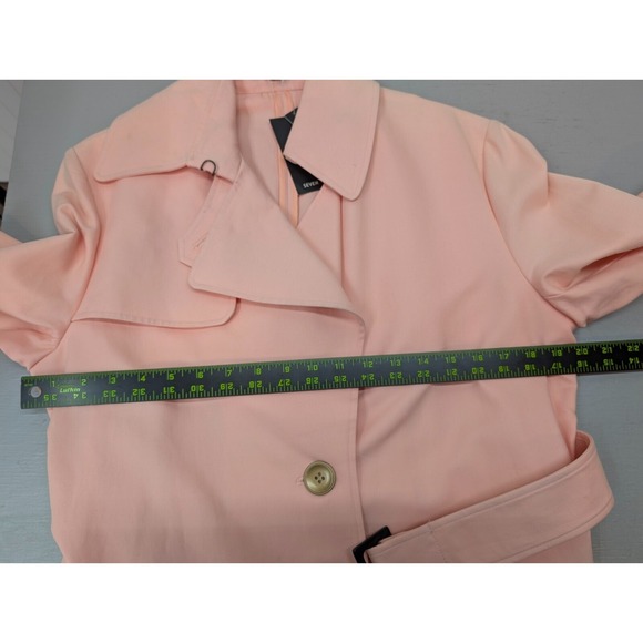 Vintage Seven City Women's L Belted Rain Trench‎ Coat Old Money Pastel Pink NWT - Picture 15 of 16